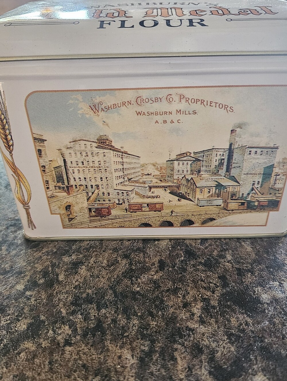 Vintage Gold Medal Flour Tin Recipe Box With Recipe Cards